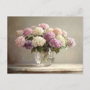 Colourful Hydrangea Bouquet Still Life Postcard