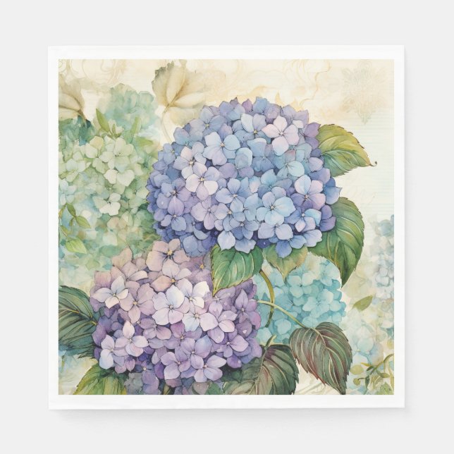 Colourful hydrangeas  napkin (Front)