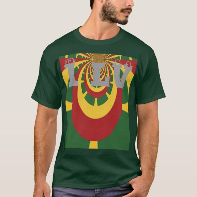 Colourful I Love Jamaica Rasta Colours T-Shirt (Front)