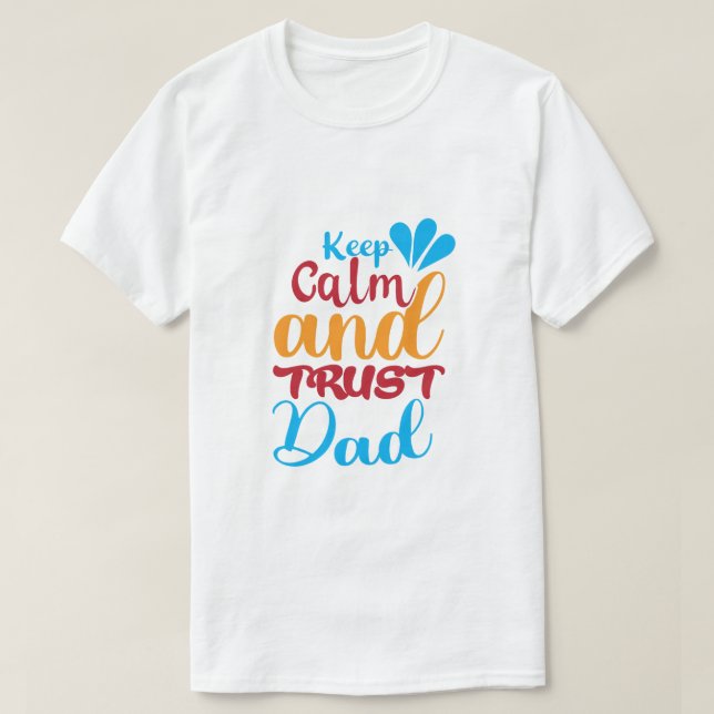 Colourful 'I Love You Daddy' graphic with a mustac T-Shirt (Design Front)