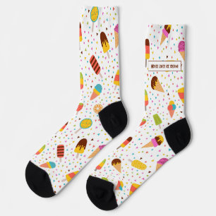 Colourful ice cream and confetti pattern socks