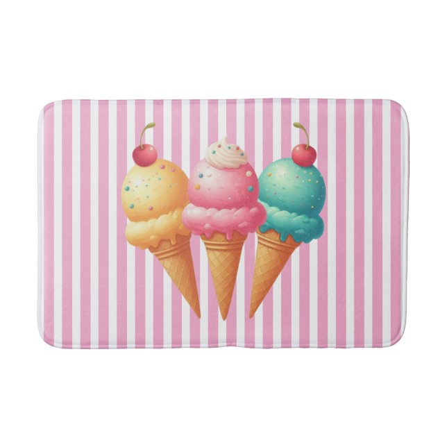 Colourful Ice cream Bath Mat (Front)