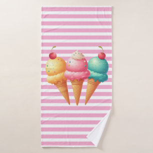 Colourful Ice cream Bath Towel