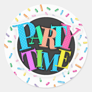 Colourful Ice Cream Candy Sprinkles Classic Round Sticker