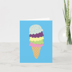 Colourful Ice Cream Cone Note Card