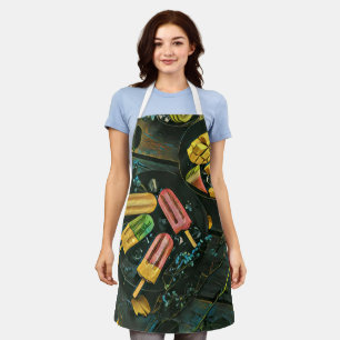 Colourful ice cream cone popsicle apron