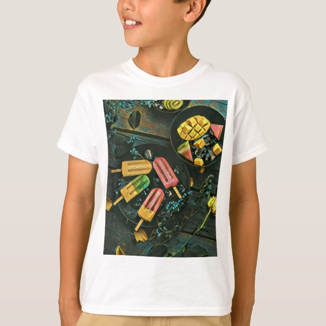 Colourful ice cream cone popsicle T-Shirt (Front)