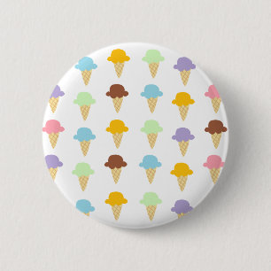 Colourful Ice Cream Cones 6 Cm Round Badge