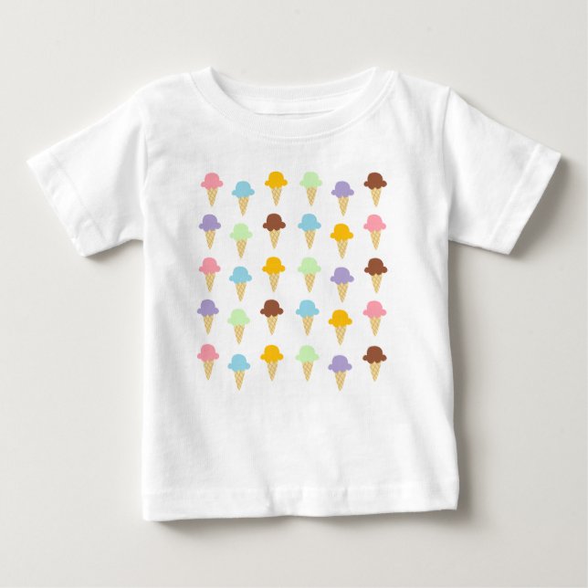 Colourful Ice Cream Cones Baby T-Shirt (Front)
