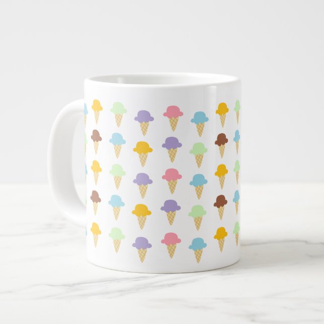 Colourful Ice Cream Cones Large Coffee Mug (Front Left)