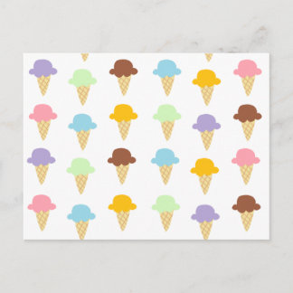 Colourful Ice Cream Cones Postcard