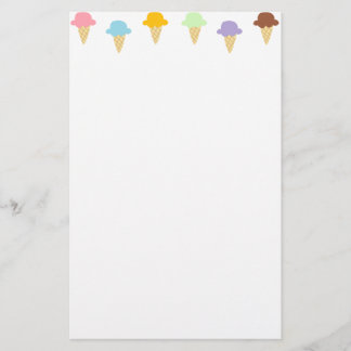 Colourful Ice Cream Cones Stationery