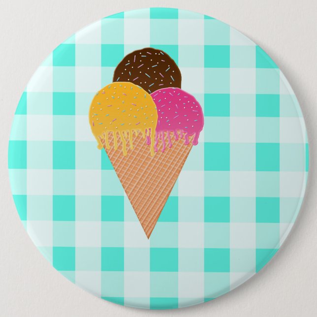 Colourful Ice Cream Illustration 6 Cm Round Badge (Front)