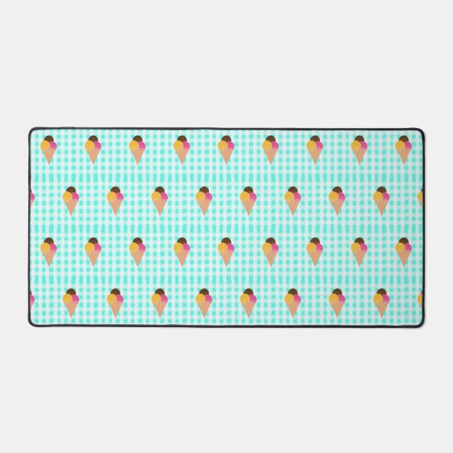 Colourful Ice Cream Illustration Desk Mat (Front)