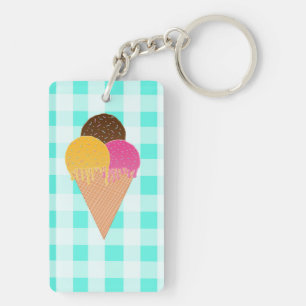 Colourful Ice Cream Illustration Key Ring