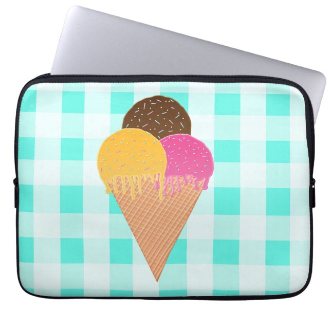 Colourful Ice Cream Illustration Laptop Sleeve (Front)