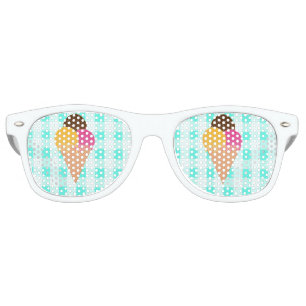 Colourful Ice Cream Illustration Retro Sunglasses