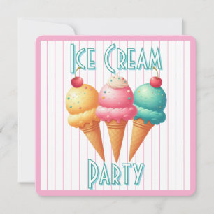 Colourful Ice cream Invitation