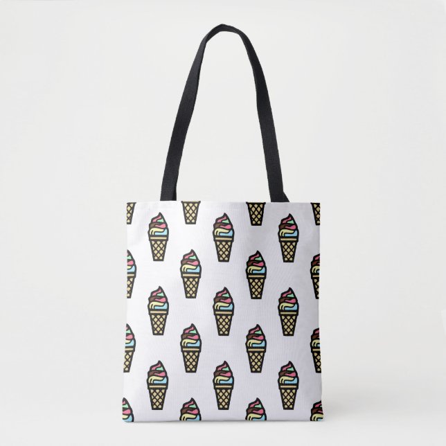 Colourful Ice Cream Pattern Tote Bag (Front)