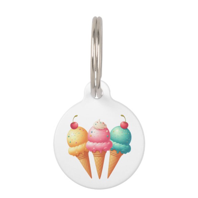 Colourful Ice cream Pet Tag (Front)
