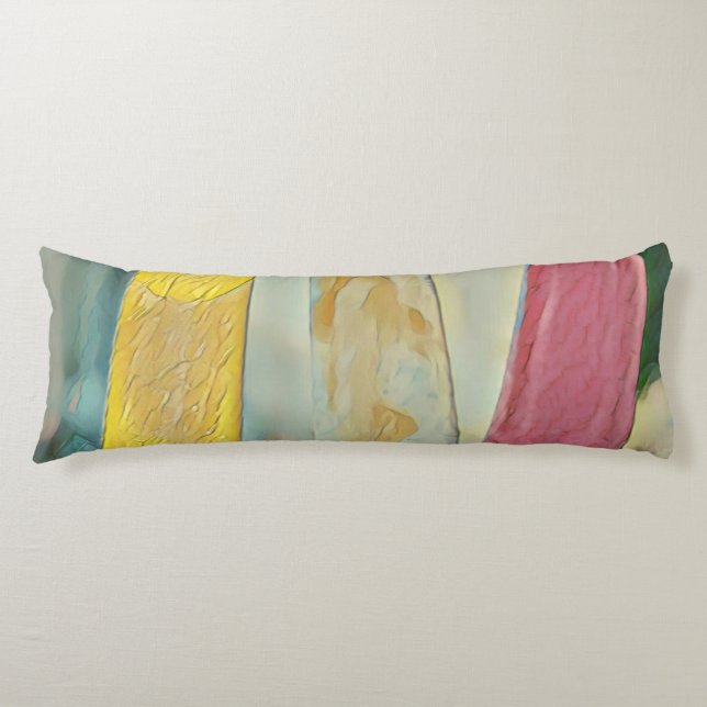 Colourful ice cream popsicles body cushion (Front)