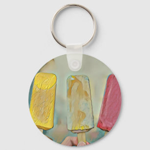 Colourful ice cream popsicles key ring