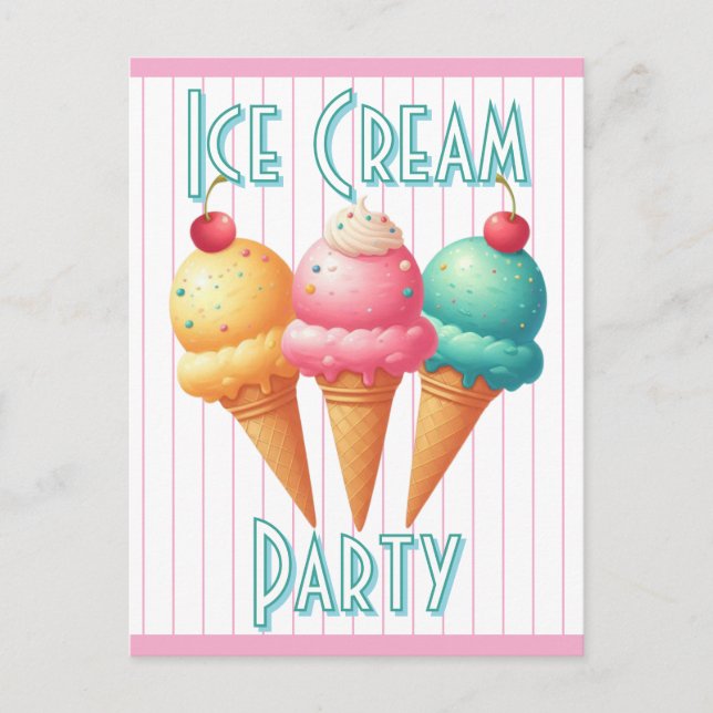 Colourful Ice cream Postcard (Front)