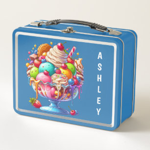 Colourful Ice Cream Sundae – Cute Dessert  Metal Lunch Box