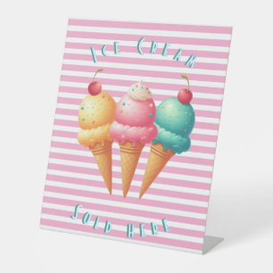 Colourful Ice cream sweet shop Pedestal Sign