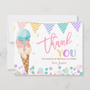 Colourful Ice Cream  Thank You Card