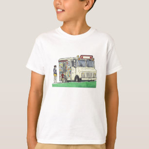 Colourful Ice Cream Truck Illustration T-Shirt