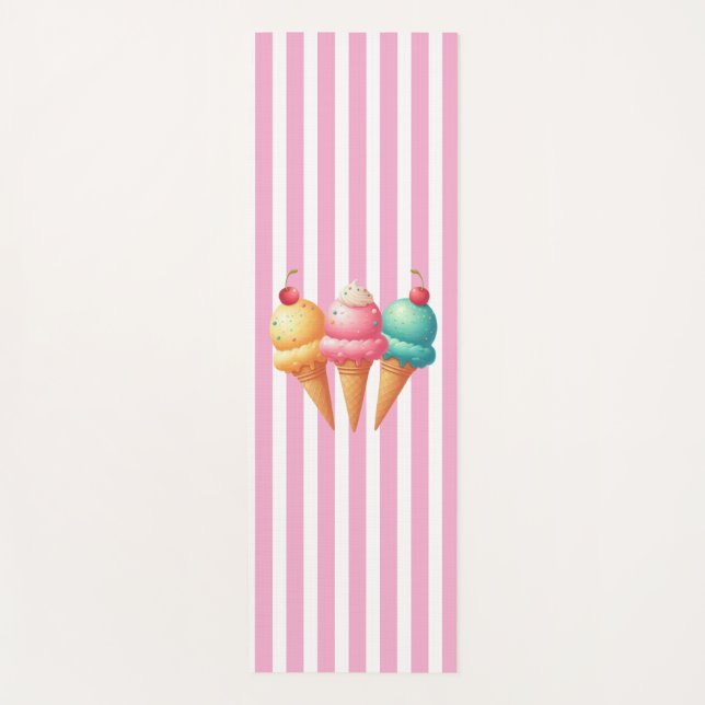 Colourful Ice cream Yoga Mat (Front)