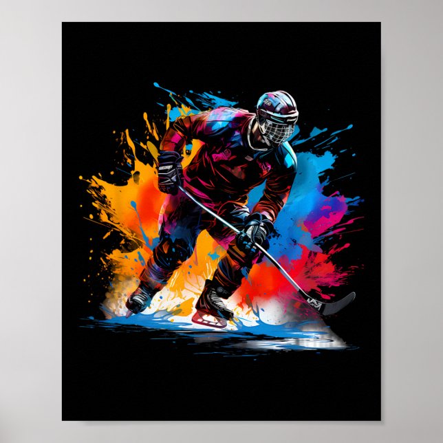 Colourful Ice Hockey  Poster (Front)