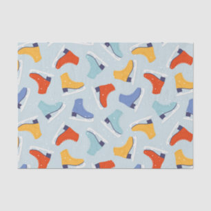 Colourful Ice Skate Winter Pattern Tissue Paper