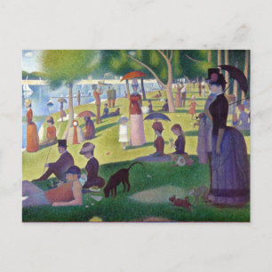 Colourful Iconic Georges Seurat La Grande Jatte Postcard