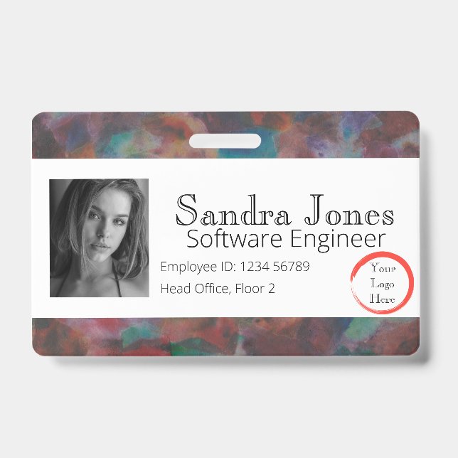 Colourful ID Card (Horizontal) Badge (Front)