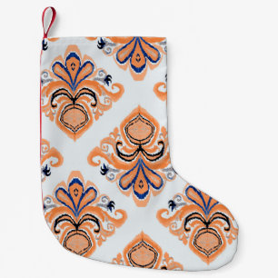 Colourful ikat pattern in vintage style. Elegant e Small Christmas Stocking