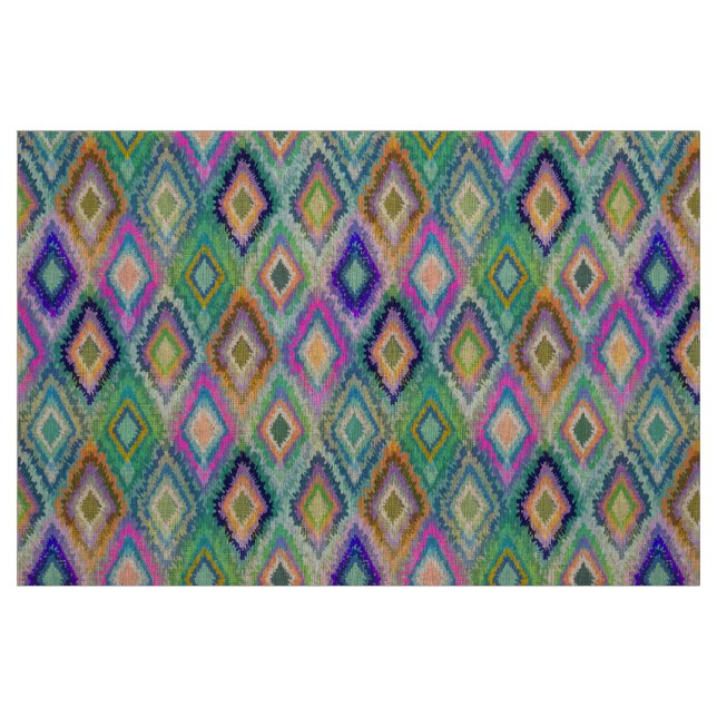 Colourful Ikat Tribal Geometric Pattern 2 Fabric (Fat Quarter)