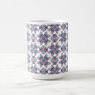 Colourful IkatFloral Motif Pattern Coffee Mug