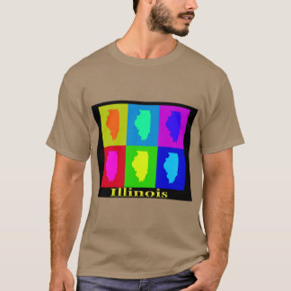 Colourful Illinois State Art Map Oversized T-Shirt
