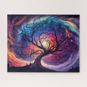 Colourful Illuminating Night Sky Illustration Jigsaw Puzzle