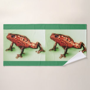 Colourful illustrated bath towl  - Frog Towel