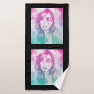 Colourful illustrated bath towl  - Rainbow Towel