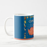Colourful Illustrated Cyprus Map Mug<br><div class="desc">Beautifully illustrated vintage postcard map of Cyprus repurposed on a coffee mug.</div>