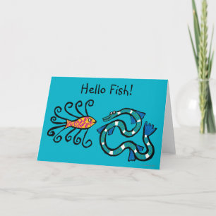 Colourful Illustrated Fish Friends Card