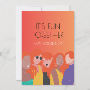 Colourful Illustrated Modern Women's Day Card