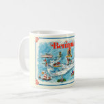 Colourful Illustrated Postcard Map of Bermuda Mug<br><div class="desc">Another beautiful vintage map of Bermuda.   It's colourful,  illustrated and shows many of the island's attractions.</div>