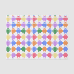 Colourful Illustrated Robot Pattern Tissue Paper
