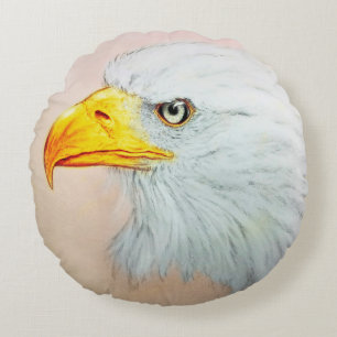 Colourful illustrated round pillow - Eagle