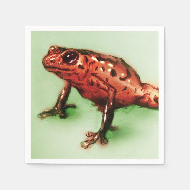Colourful illustrated set of napkins - Frog (Front)